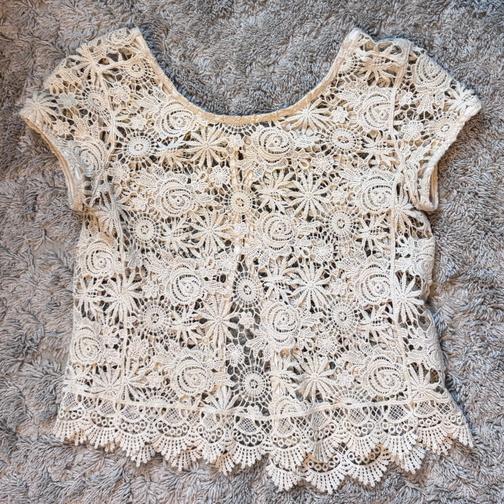 American Rag Cream Lace Blouse